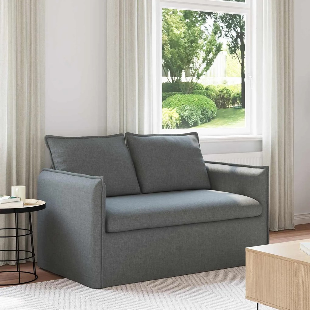 vidaXL Sofá Cinza Escuro 136 x 82 x 85 cm tecido