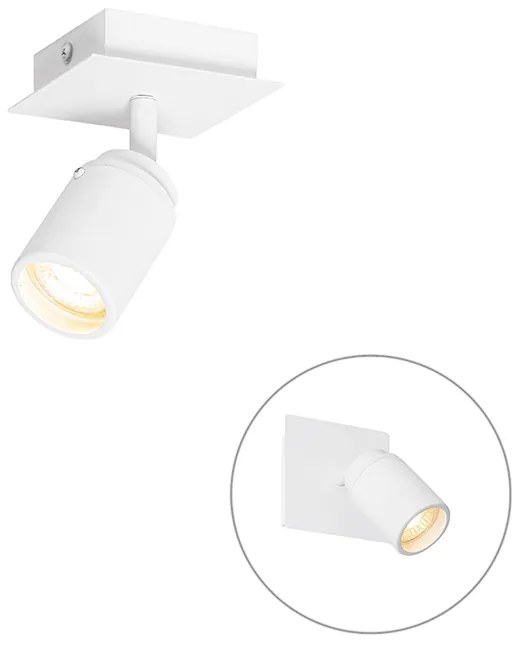 Foco de banheiro moderno branco quadrado IP44 - Ducha Moderno