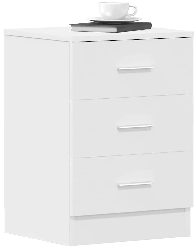 Mesas de cabeceira 2 pcs derivados de madeira branco