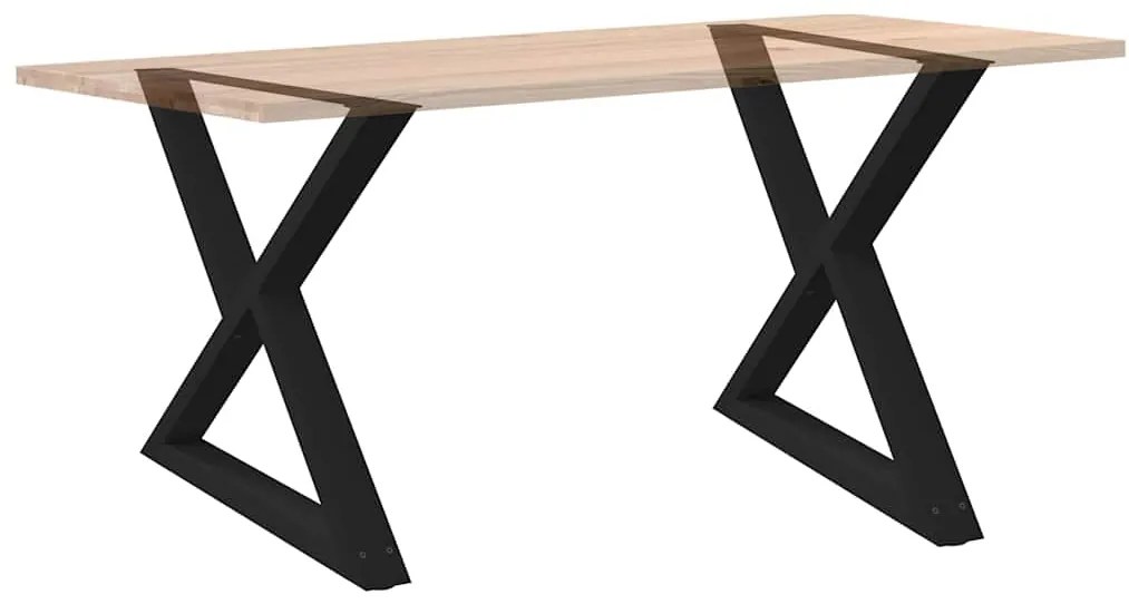 Pés para mesa de jantar 2 peças preto 90x(72-73,3) cm aço