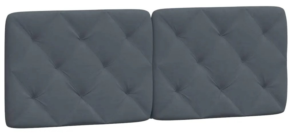 Cama com colchão 140x200 cm veludo cinzento-escuro
