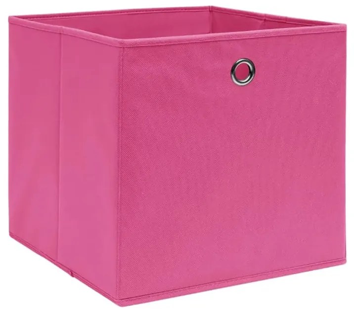 Caixas arrumação 4 pcs 28x28x28 cm tecido-não-tecido rosa