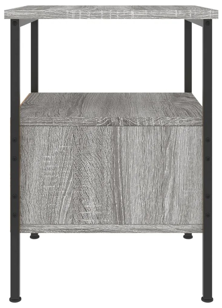 Mesa cabeceira 34x36x50 cm derivados de madeira cinzento sonoma