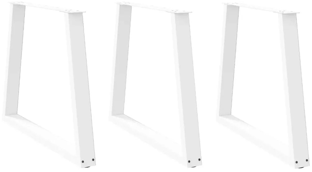 Pernas para mesa de jantar em V 3 peças, branco, 80x(72-73,3) cm, aço