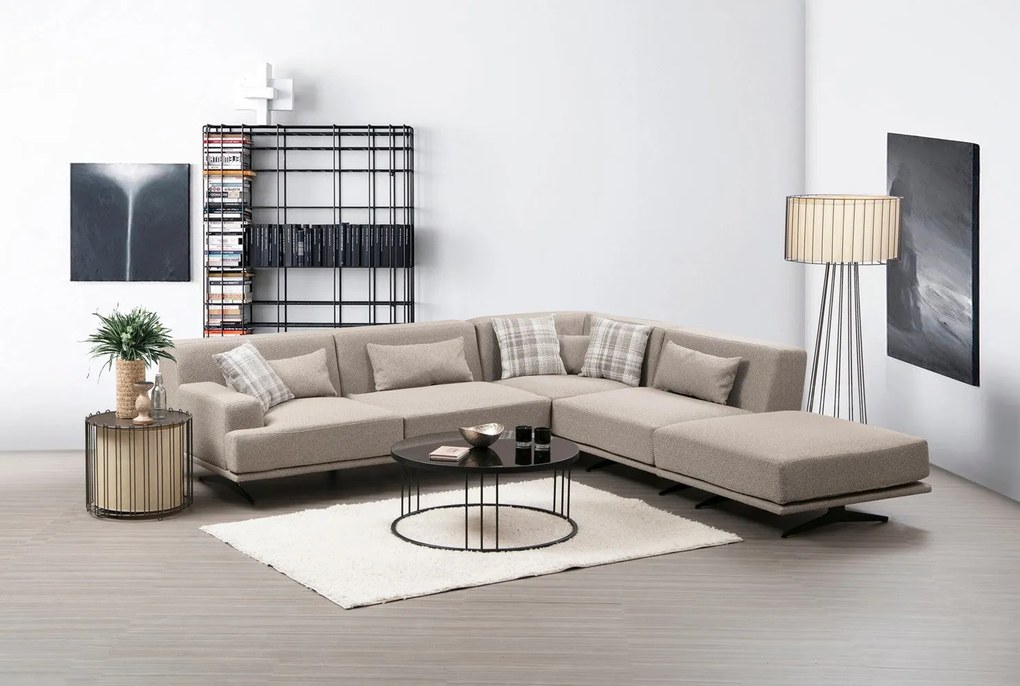 Sofá de Canto Bentley – Bege – 302 cm x 80 cm x 302 cm