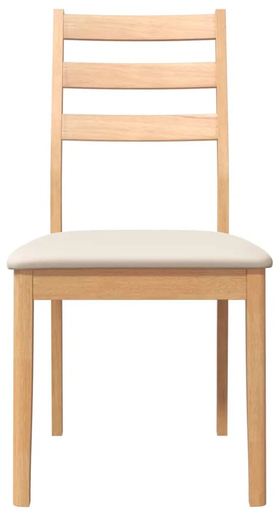 Cadeiras de jantar com almofadões 2 pcs madeira maciça natural