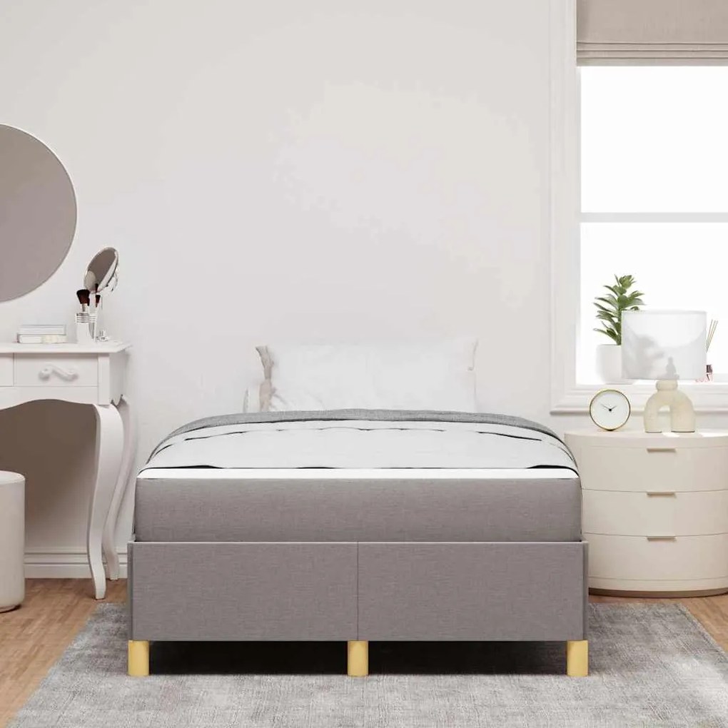 Cama Box Outros Taupe e Branco 120 x 190 cm tecido