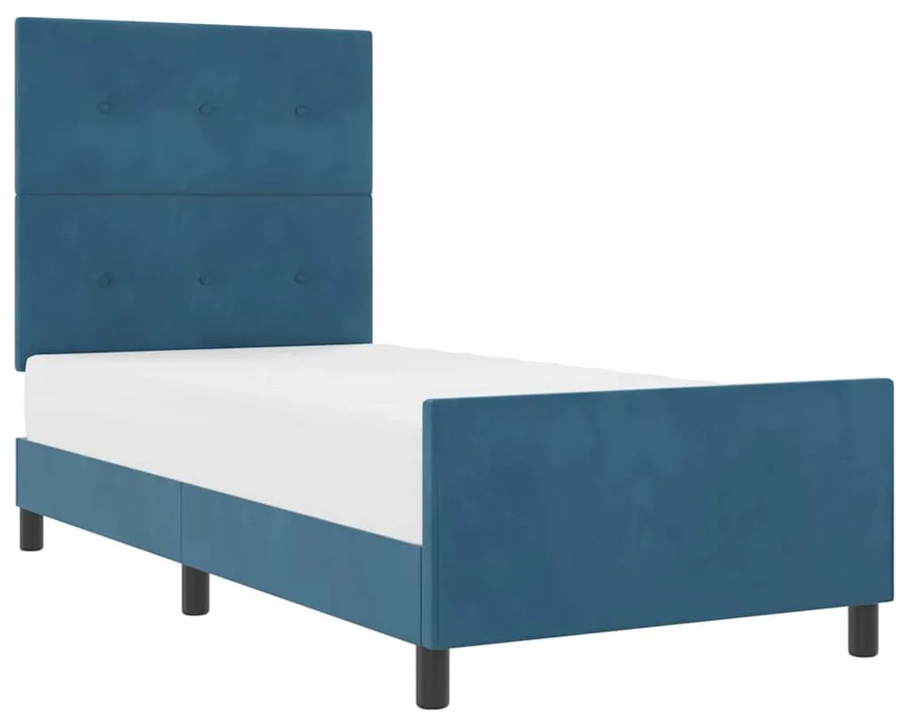 Cama vidaXL Azul-marinho 80x200 cm Veludo