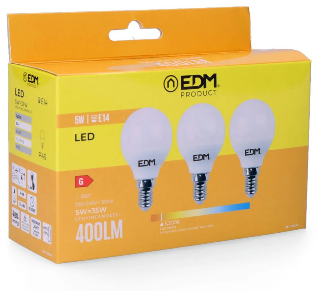 Lâmpada LED Edm 5 W E14 G 400 Lm (3200 K)
