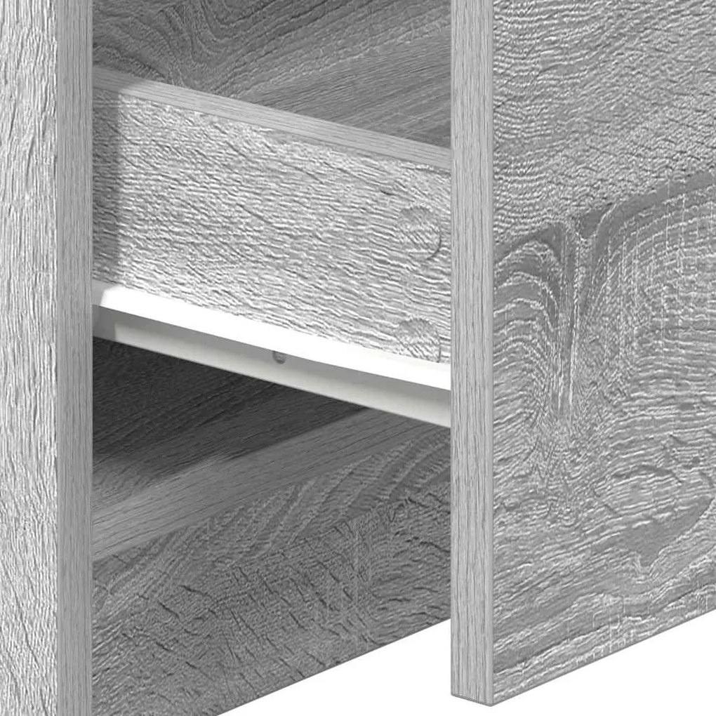 Mesa de cabeceira com 2 gavetas 40x36x50 cm cinzento sonoma