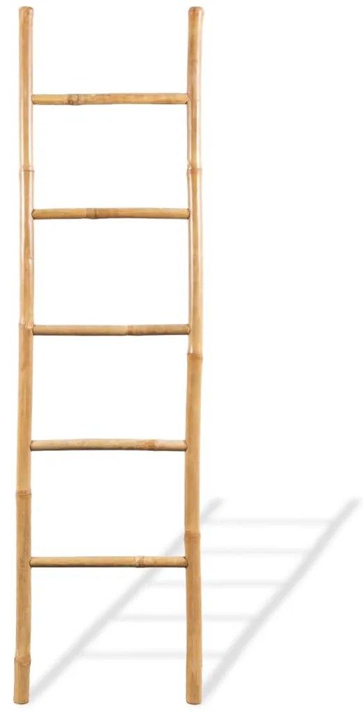 Toalheiro escada com 5 degraus bambu 150 cm