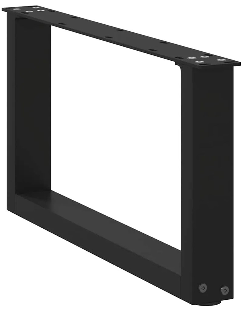 Pés para mesa de centro em formato de U, 2 peças, preto, 60x(30-31) cm