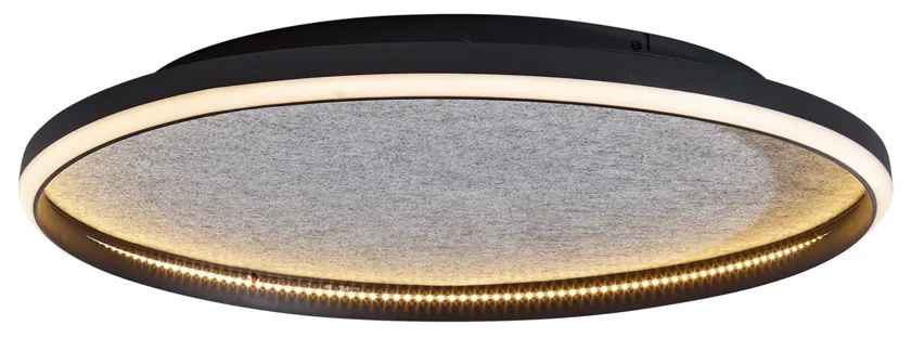 Plafon de design preto com feltro incluindo LED regulável em 3 níveis - Xavi Felt Design