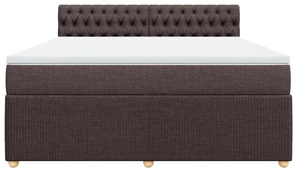 Cama com molas/colchão 180x200 cm tecido castanho-escuro