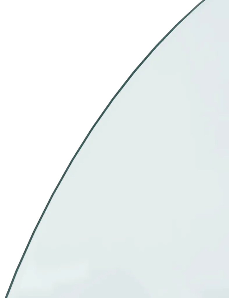 Placa de vidro semicircular para lareira 1000x500 mm