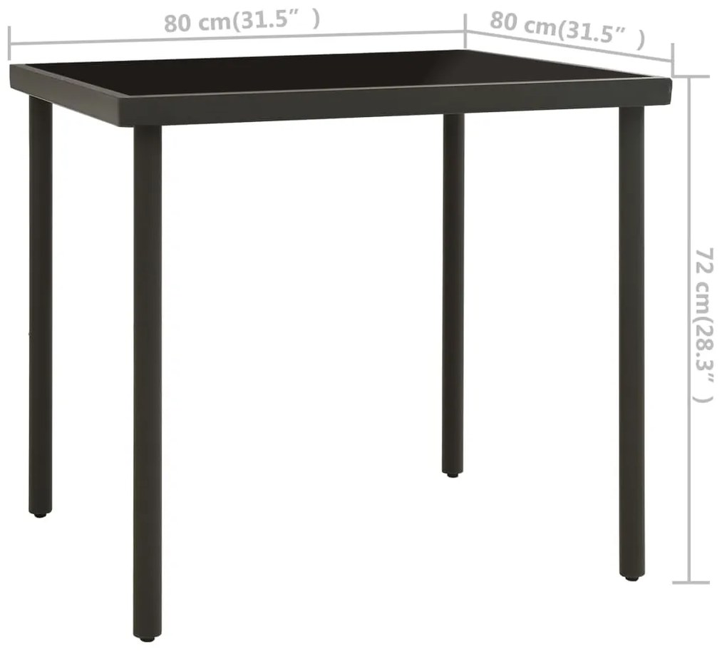 3 pcs conjunto de jantar para exterior aço