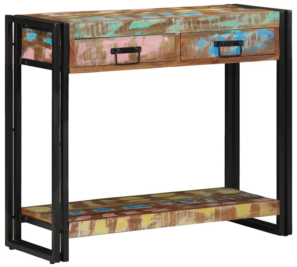 Mesa de Consola vidaXL Multicolorida em Madeira recuperada e Metal