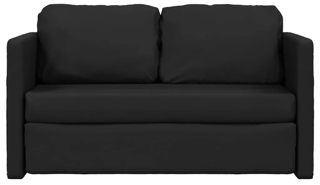 Sofá-cama sem pés 112x174x55 cm couro artificial preto