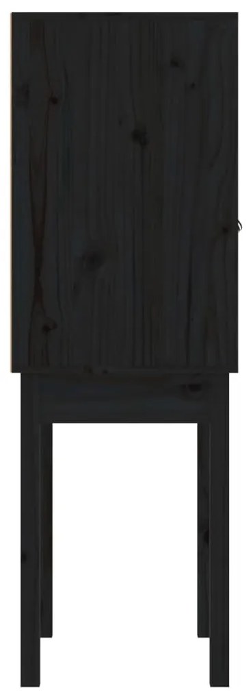 Aparador alto 60x40x120 cm madeira de pinho maciça preto