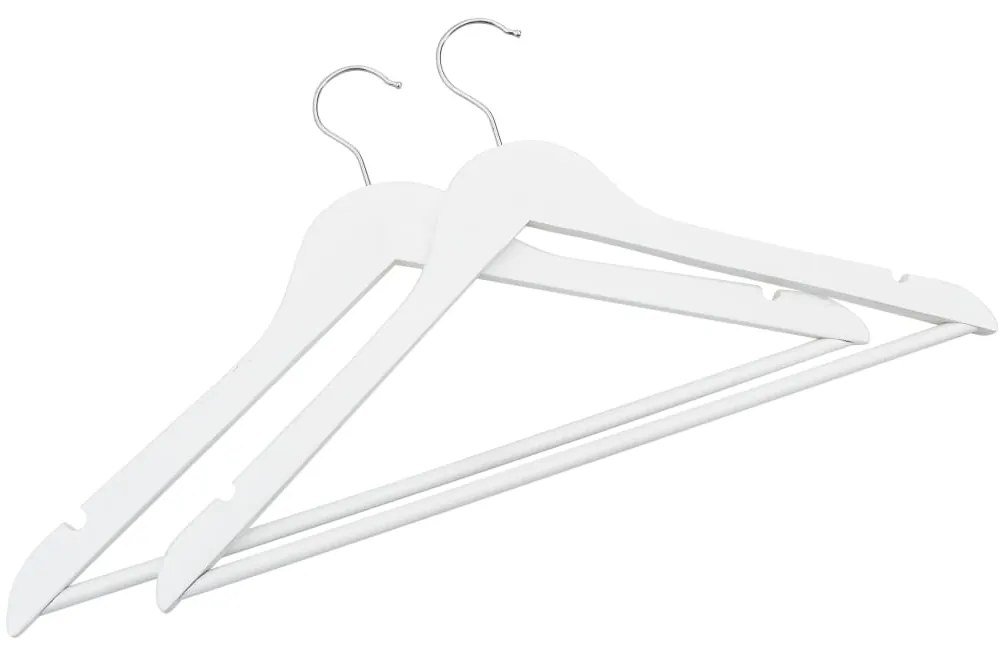 100 pcs conjunto de cabides antiderrapantes madeira branco