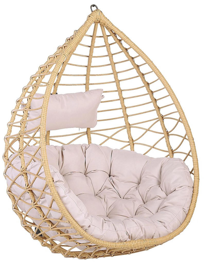 Cadeira suspensa em rattan cor natural e suporte ARSITA Beliani