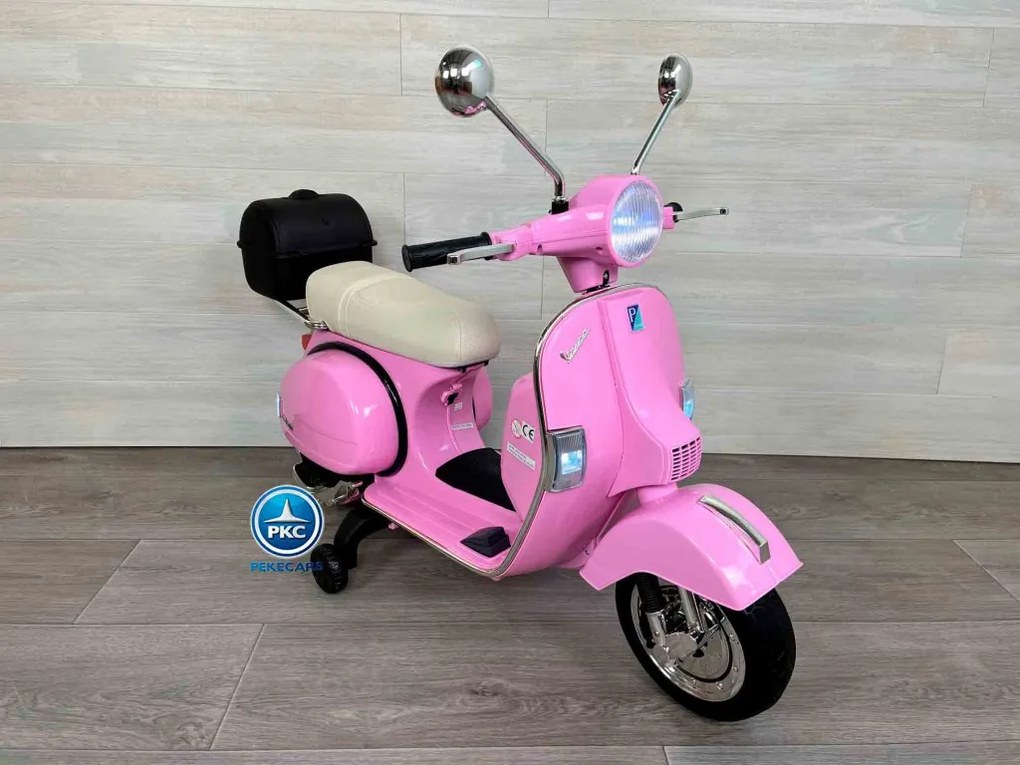 Moto criança eletrica Vespa Clássica Piaggio PX-150 12V Rosa