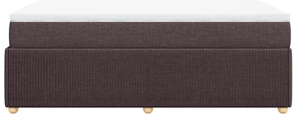 Cama boxspring com colchão 120x190 cm tecido castanho-escuro
