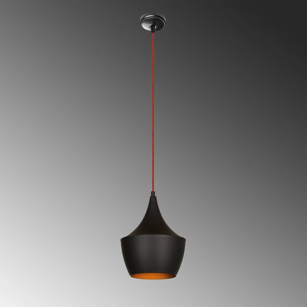 Candeeiro Chandelier Elmas – Preto e Vermelho – 23 cm de Diâmetro x 13