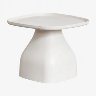Mesa Auxiliar Quadrada 50x50 Cm Em Polipropileno Jubarri ↑38 Cm & Branco Glacial - Sklum