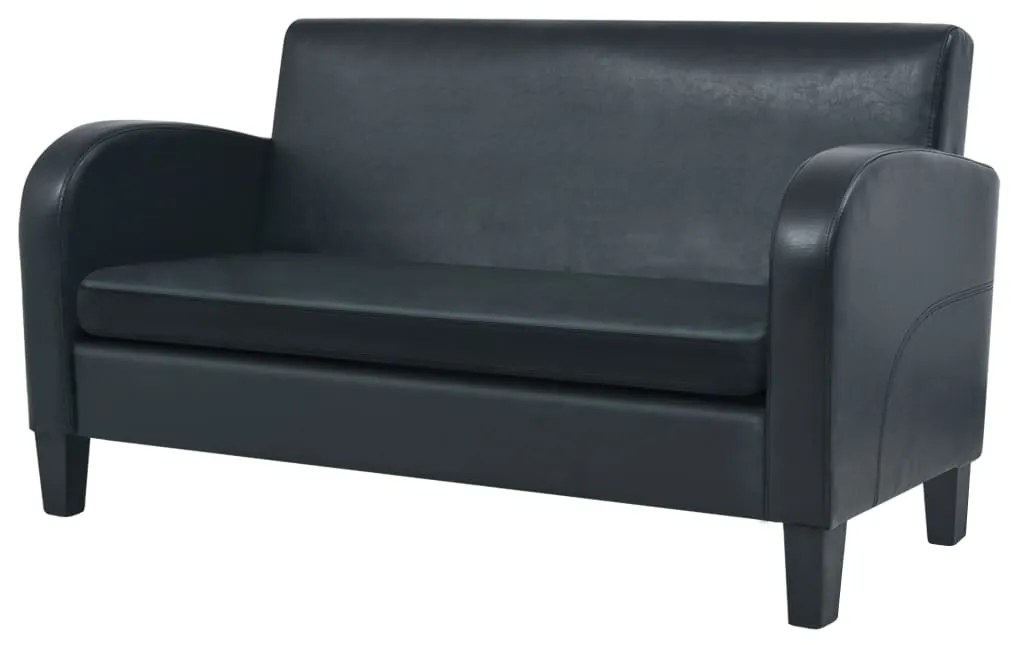 Conjunto de sofás 2 pcs couro artificial preto