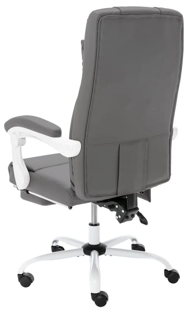 Cadeira escritório c/ função massagem couro artificial cinzento
