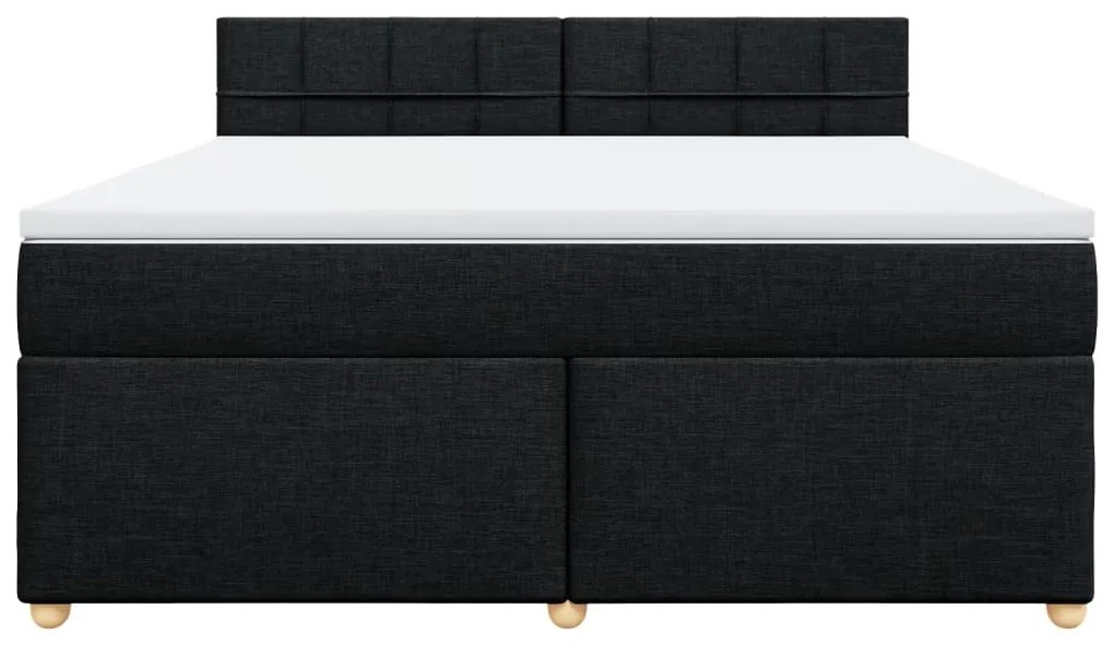 Cama com molas/colchão 180x200 cm tecido preto