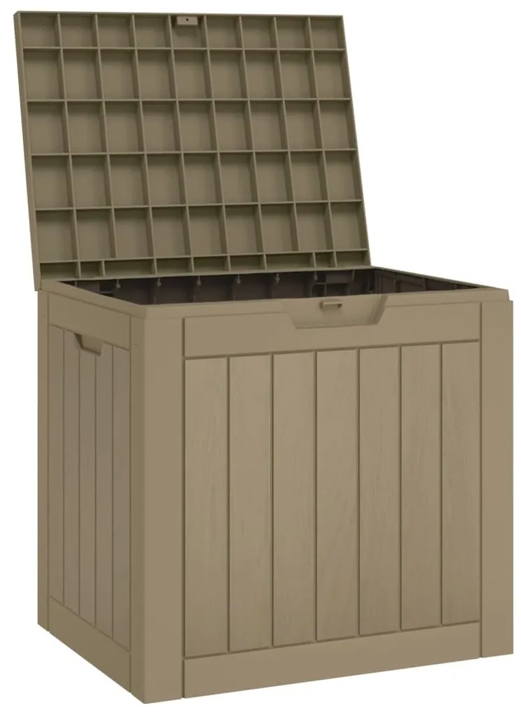 Caixa de arrumação jardim 55,5x43x53 cm polipropileno cinzento