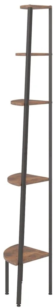 Estante canto 5 prat. 45,5x31,5x180 cm castanho-escuro/preto
