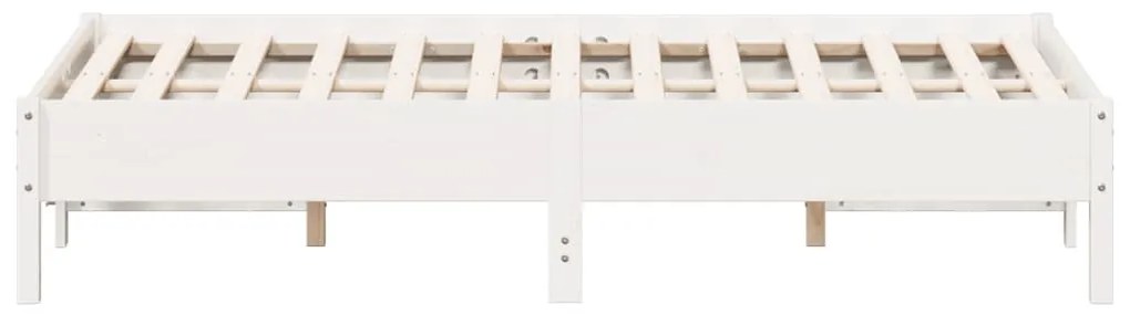 Cama sem colchão 120x190 cm madeira de pinho maciça branco
