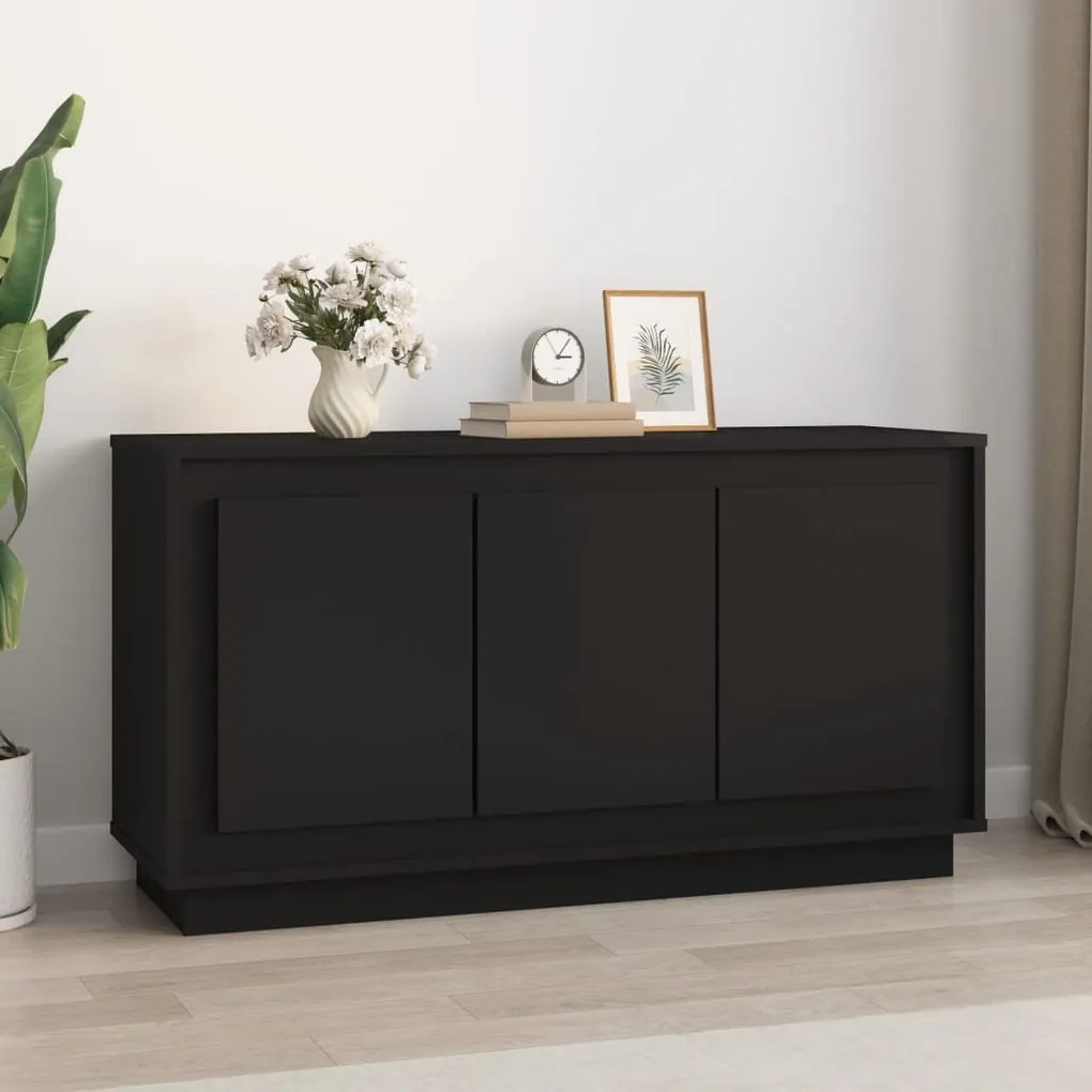831886 vidaXL Aparador 102x35x55 cm derivados de madeira preto