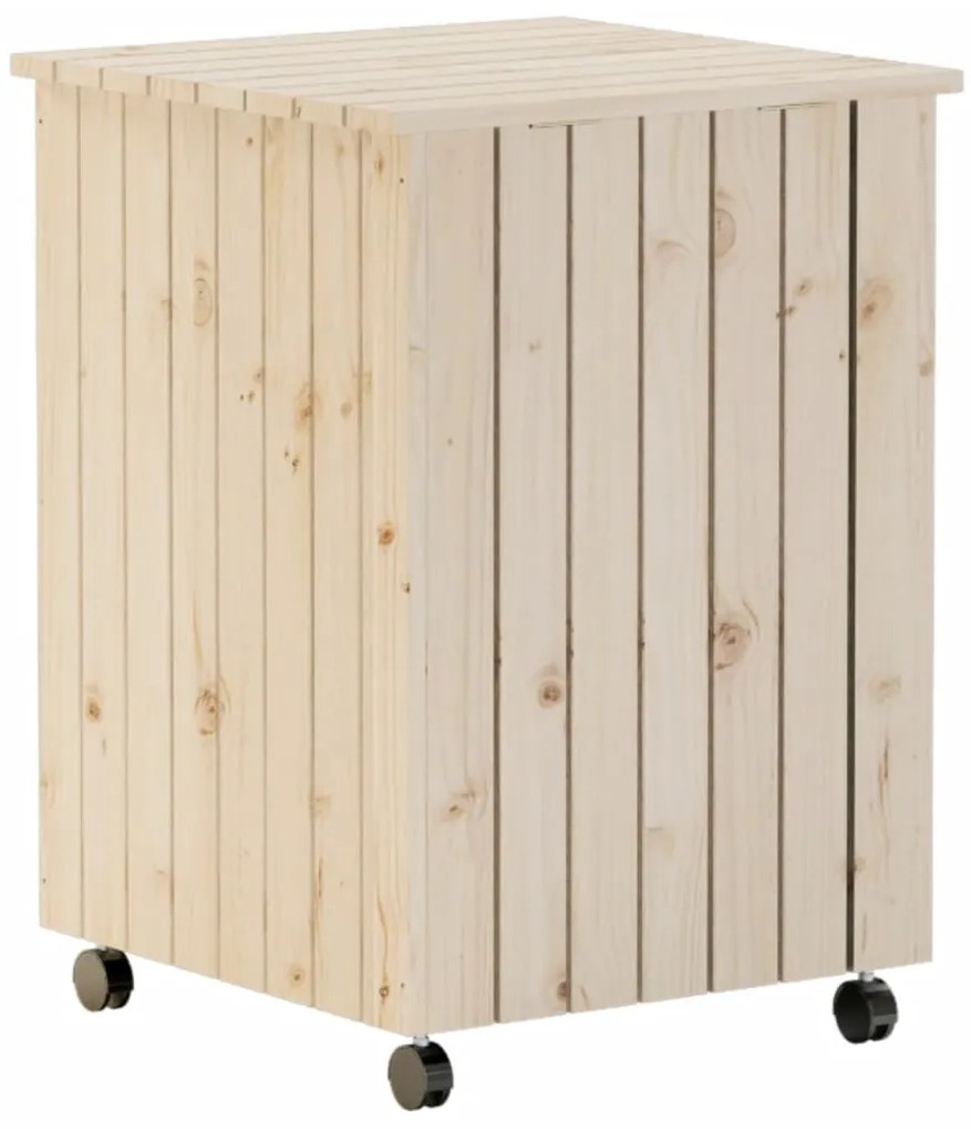 Cesto de roupa com rodas RANA 45x45x64 cm pinho maciço