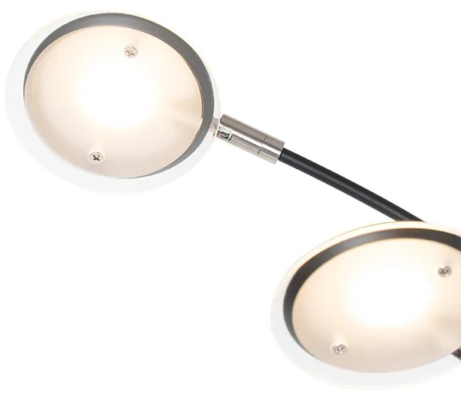 Candeeiro de pé Design preto com 5 luzes LED reguláveis - Sixties Trento Design