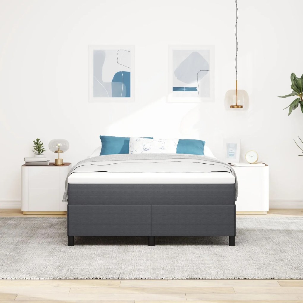 Cama vidaXL Cinza Escuro 140x200 cm Tecido de Corda