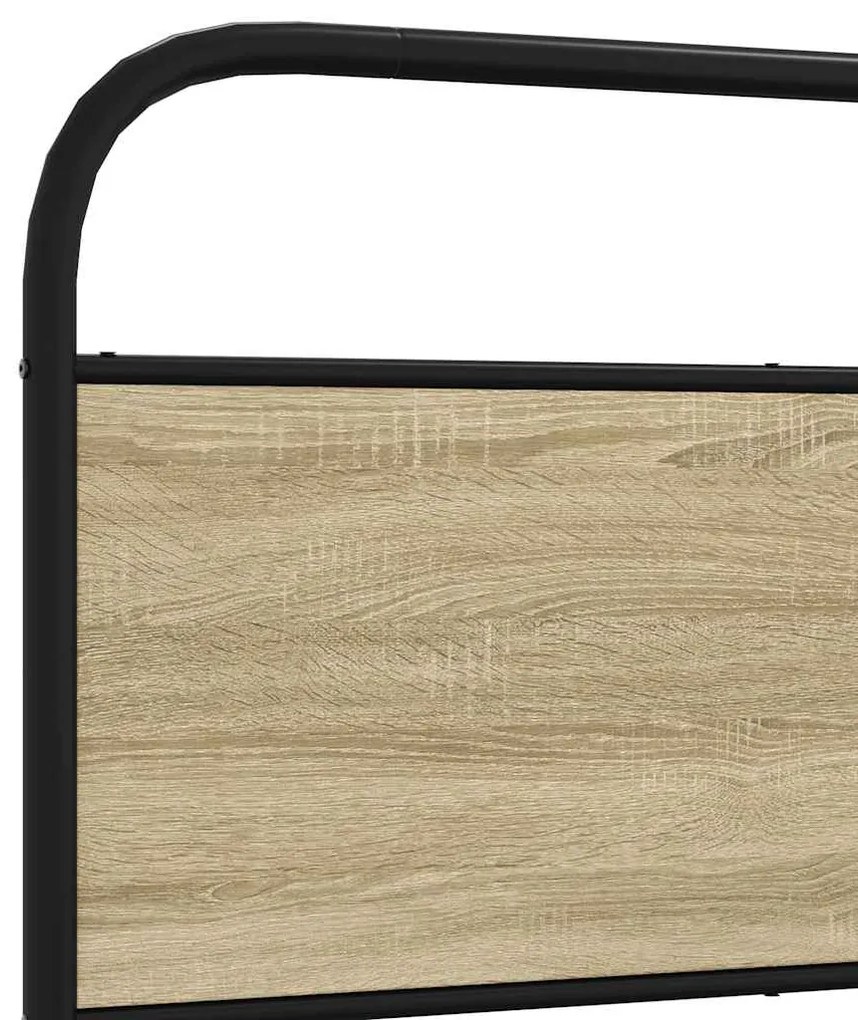 Estrutura de cama sem colchão 183x213cm metal carvalho sonoma