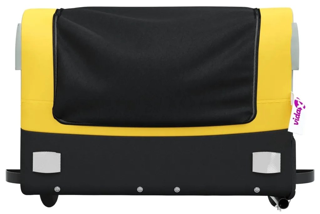 Reboque para bicicleta 45 kg ferro preto e amarelo
