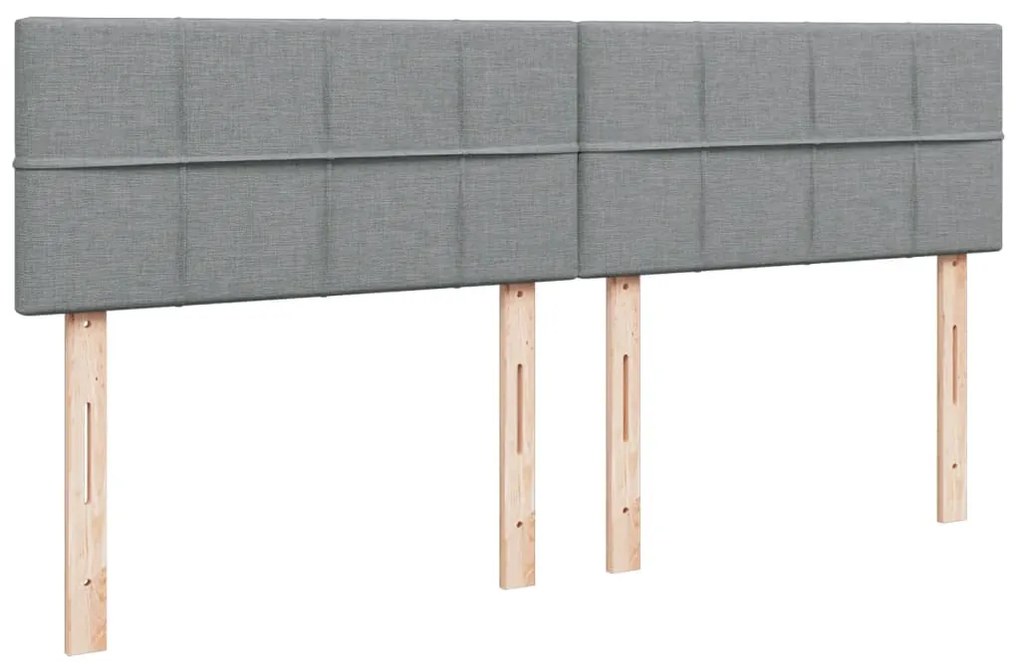 Cama com molas/colchão 200x200 cm tecido cinza-claro