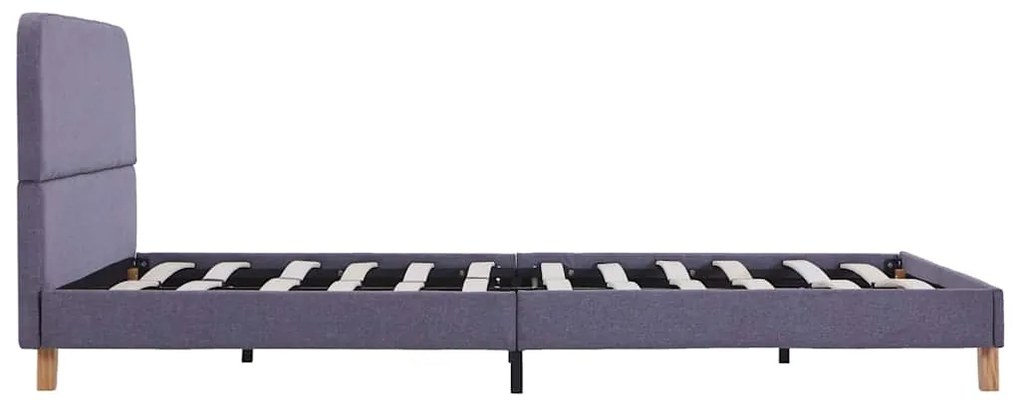 Estrutura de cama sem colchão 135x190 cm tecido cinzento-claro