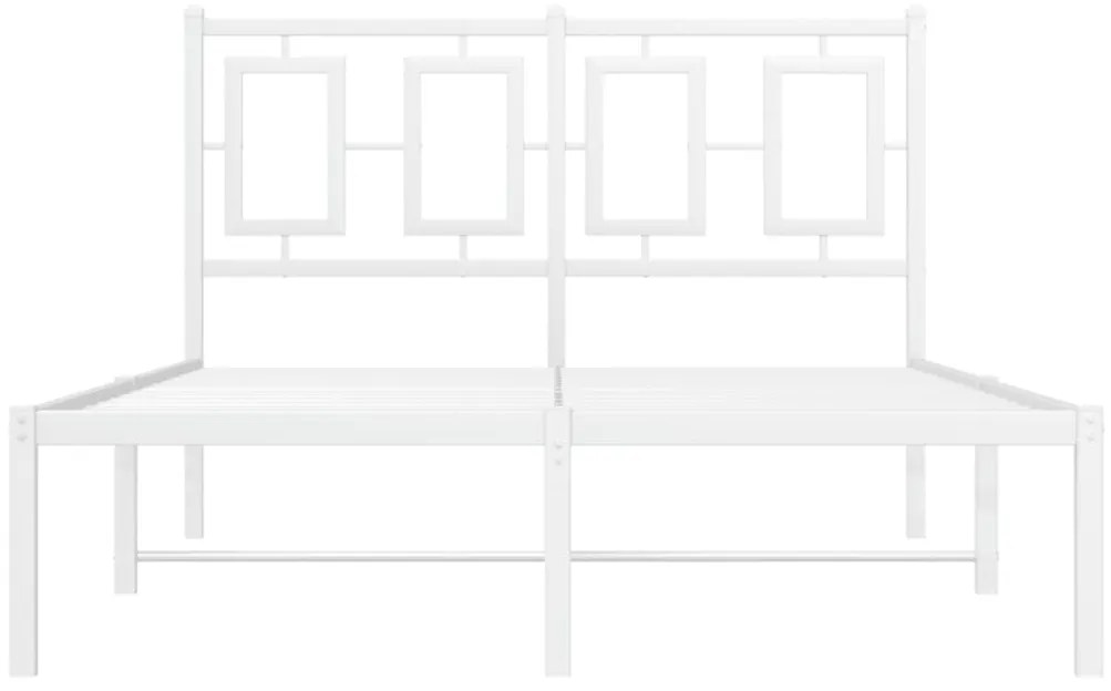 Estrutura de cama com cabeceira 120x190 cm metal branco