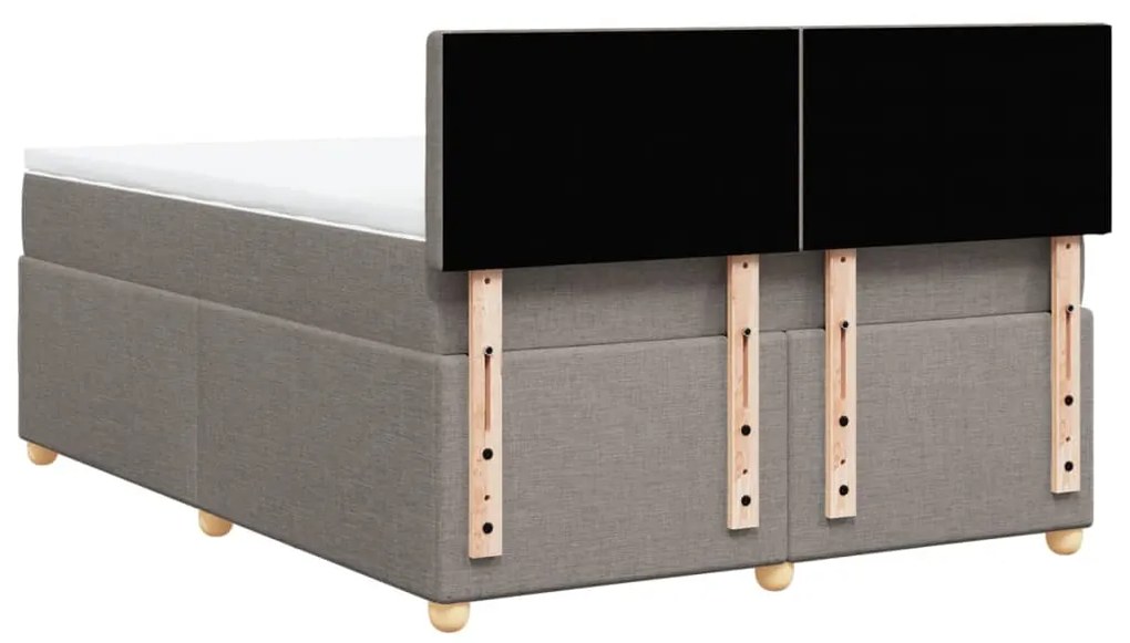 Cama com molas/colchão 140x190 cm tecido castanho-acinzentado