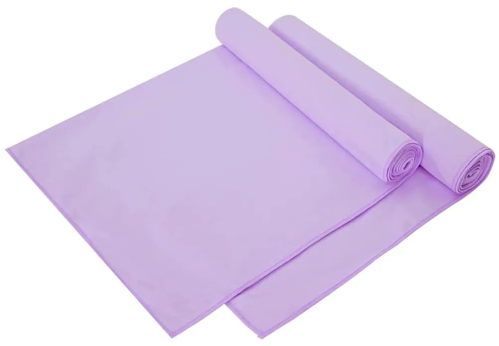 vidaXL Toalhas Esportivas 2 pcs Roxo 140 x 70 cm Poliéster e poliamida