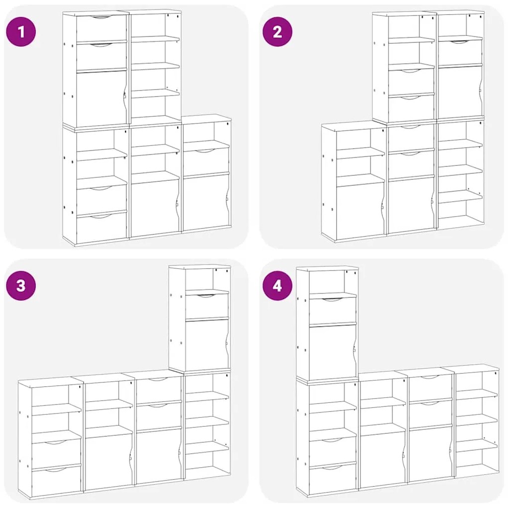 Móveis de apoio 5 pcs ODDA 40x24x79 cm pinho de madeira maciça