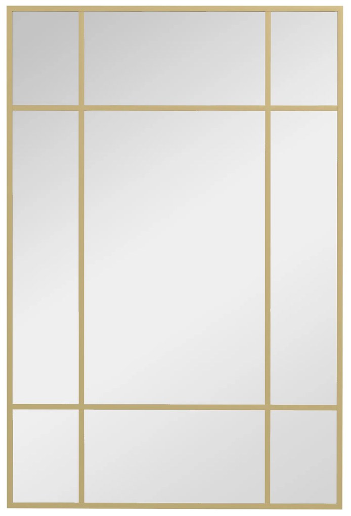 HOMCOM Espelho de Parede Retangular 90x60 cm com Moldura de Metal Espelho Decorativo para Sala Quarto Entrada Dourado | Aosom Portugal