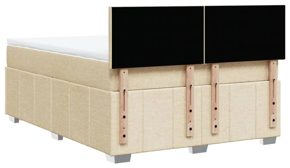 Cama com molas/colchão 140x200 cm tecido cor creme