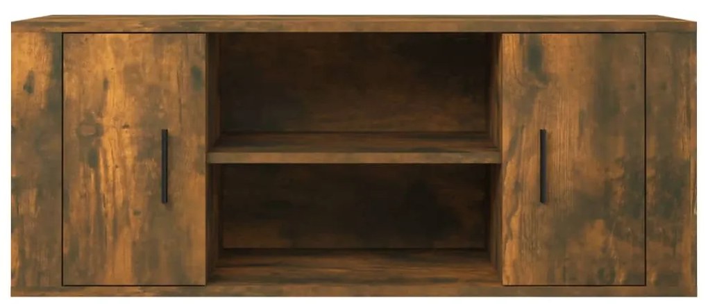 Móvel p/ TV 100x35x40cm madeira processada cor carvalho fumado